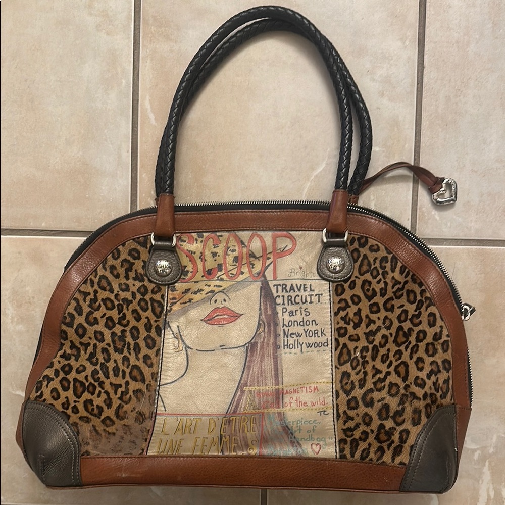 Brighton Brown and Black Shoulder Bag with Parisian Flair
